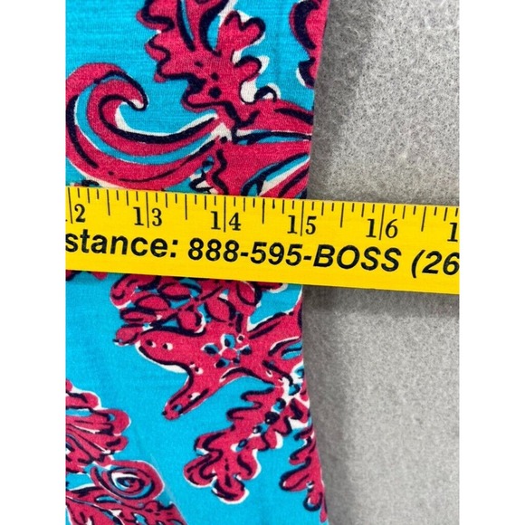 Lilly Pulitzer Dress Women’s XSmall‎ Blue Red Lace Trim 100% Cotton Short Summer - Picture 6 of 11